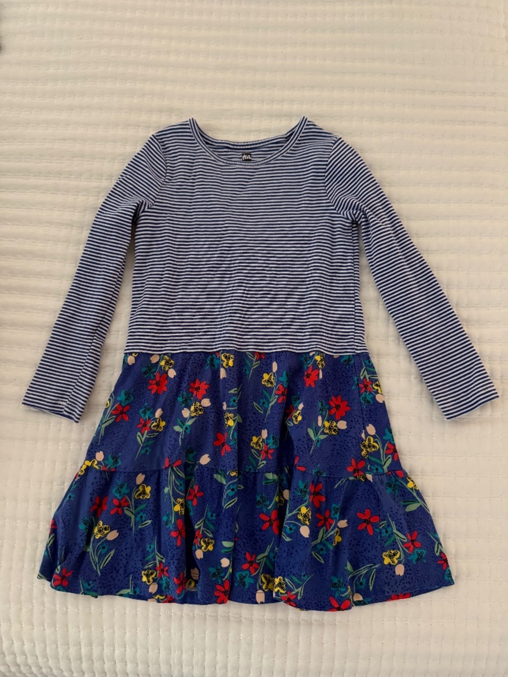 Tea Collection Girls Cotton Long Sleeve Dress - Size 7